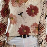 Catarina - Pull en maille avec motif floral