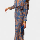 Robe Maxi Elara avec Décolleté en V et Nœud Frontal
