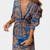 Robe Maxi Elara avec Décolleté en V et Nœud Frontal