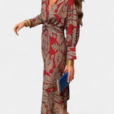 Robe Maxi Elara avec Décolleté en V et Nœud Frontal