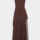 Robe Maxi Off Shoulder en Chiffon Celaena avec Fente Latérale