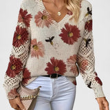 Catarina - Pull en maille avec motif floral