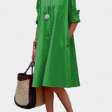 Robe Larissa en Coton avec Col Revers