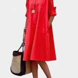 Robe Larissa en Coton avec Col Revers