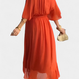 Robe Longue Luisa avec Décolleté en V et Coupe Flowy