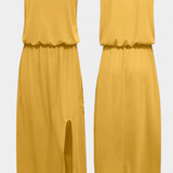 Robe Dianne Sans Manches avec Fente Latérale et Silhouette Ample