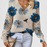 Catarina - Pull en maille avec motif floral