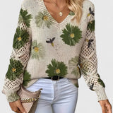 Catarina - Pull en maille avec motif floral