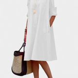 Robe Larissa en Coton avec Col Revers