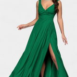 Rocío Robe Longue avec Drapé Frontal et Décolleté Croisé