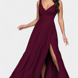 Rocío Robe Longue avec Drapé Frontal et Décolleté Croisé
