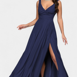 Rocío Robe Longue avec Drapé Frontal et Décolleté Croisé