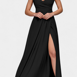 Rocío Robe Longue avec Drapé Frontal et Décolleté Croisé