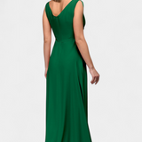 Rocío Robe Longue avec Drapé Frontal et Décolleté Croisé