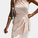 Robe Ainsley Drapée à Une Épaule