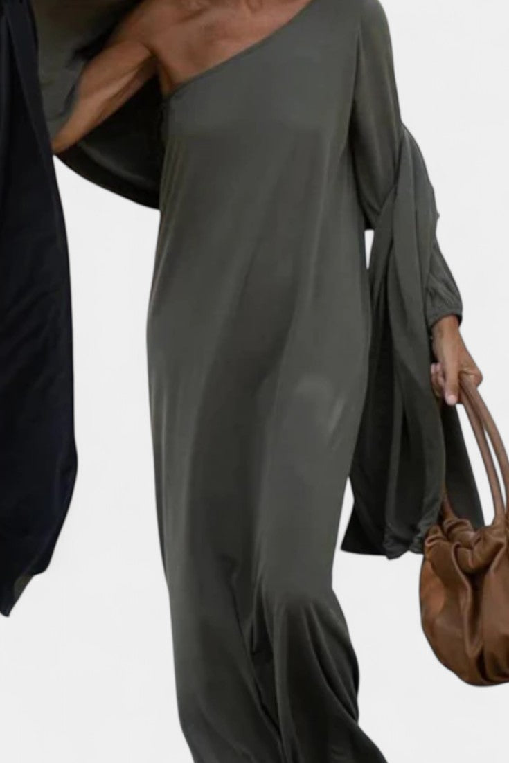 Robe Midi Élégante Maddie à Une Épaule