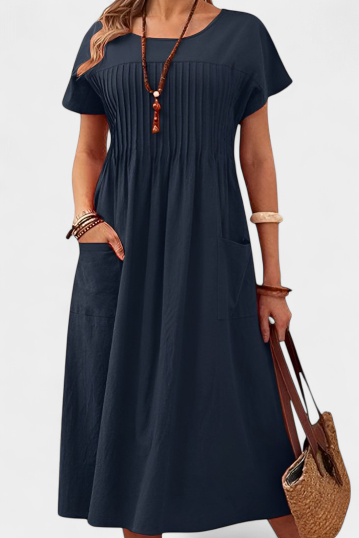 Robe Lottie Mi-Longue avec Poches