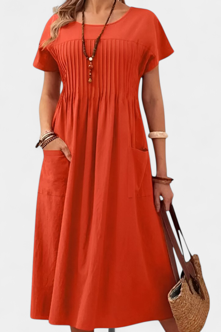 Robe Lottie Mi-Longue avec Poches