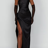 Robe Maxi Emberly à Une Épaule avec Fente Haute