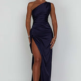 Robe Maxi Emberly à Une Épaule avec Fente Haute