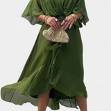 Robe Longue Luisa avec Décolleté en V et Coupe Flowy