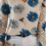 Catarina - Pull en maille avec motif floral