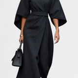 Robe Midi Micaela avec Manches Lantern et Taille Cintrée