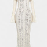 Robe Maxi Rosalie en Dentelle Off-Shoulder