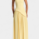 Robe Maxi Off Shoulder en Chiffon Celaena avec Fente Latérale