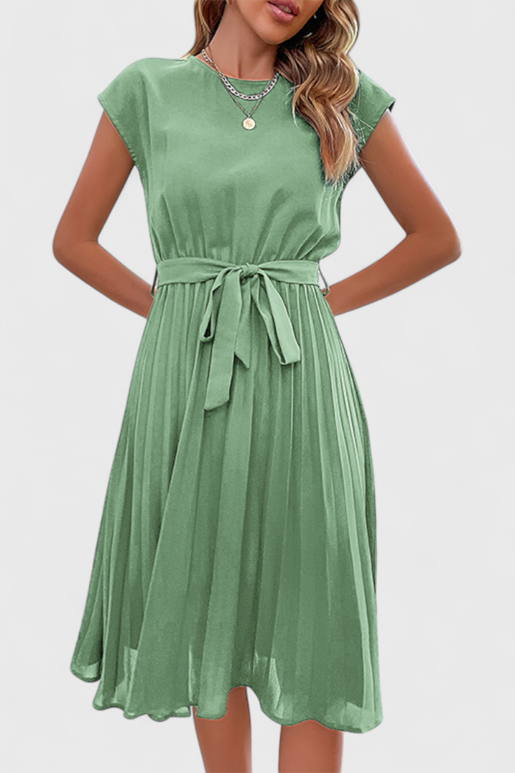 Robe Midi Élégante Luxie en Tissu Léger et Coupe Fluide