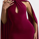 Robe Maxi Faffienia avec Décolleté Halter et Découpe en Forme de Clé