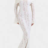 Robe Maxi Rosalie en Dentelle Off-Shoulder
