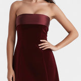 Sariya Robe Mini en Velours avec Ourlet