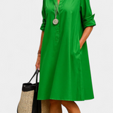 Robe Larissa en Coton avec Col Revers