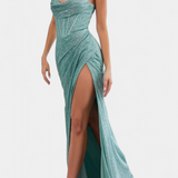 Robe Sirène Armoni avec Corsage et Bretelles en Spaghetti