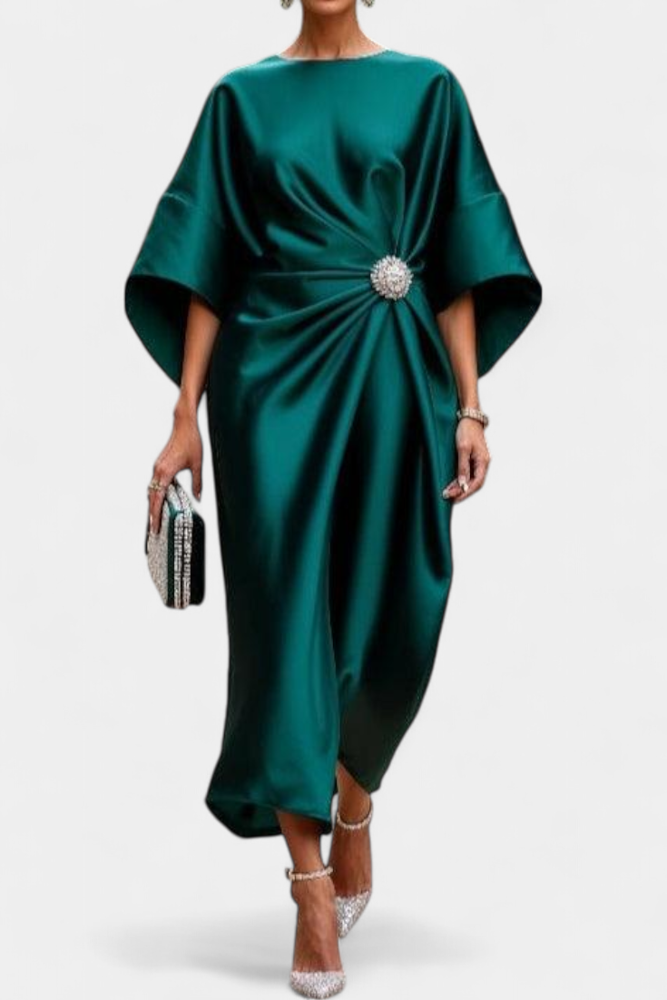 Robe Longue en Satin Brillant Ubelia
