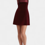 Sariya Robe Mini en Velours avec Ourlet
