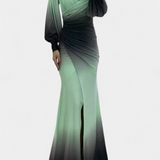 Robe Maxi Julitta Ombre avec Épaules Dégagées