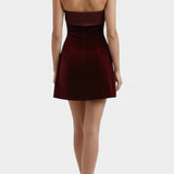 Sariya Robe Mini en Velours avec Ourlet