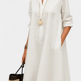 Robe Larissa en Coton avec Col Revers