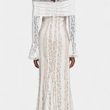 Robe Maxi Rosalie en Dentelle Off-Shoulder