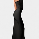 Cindy Robe Midi Corset avec Volants Asymétriques