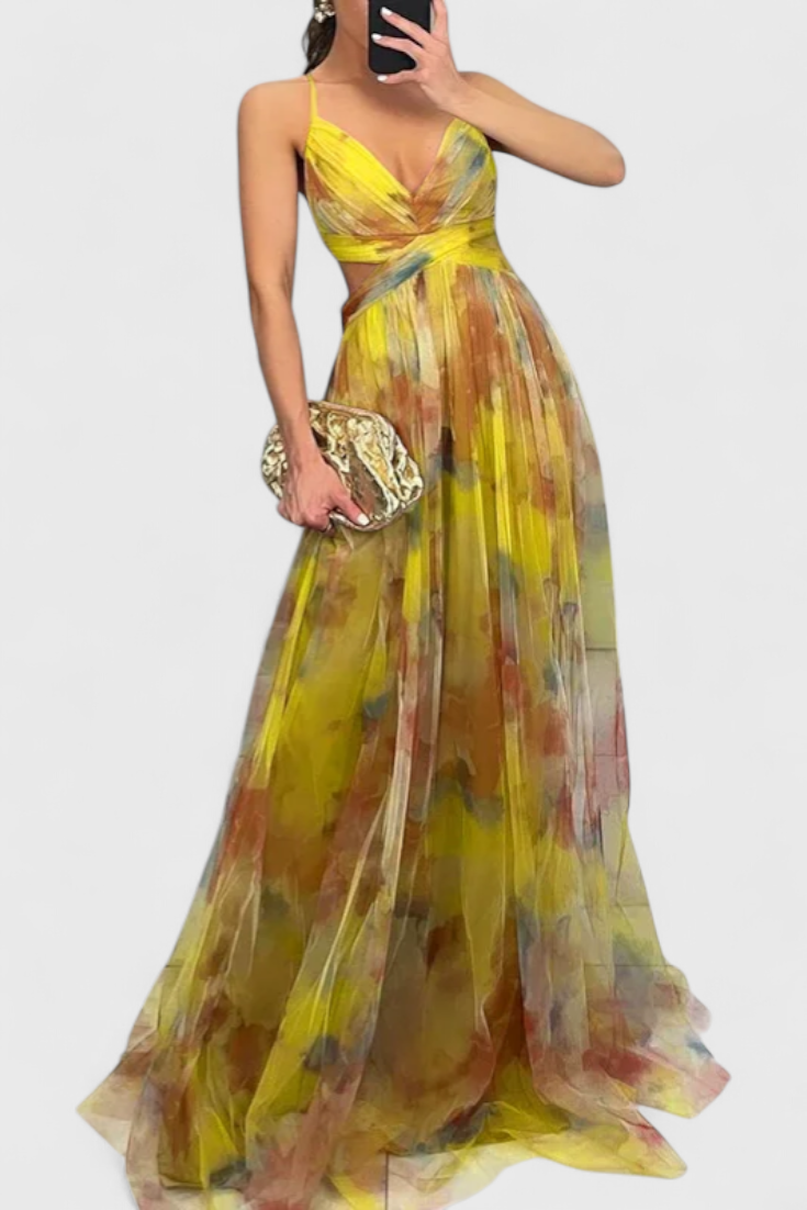 Robe Maxi Fleurie Ingrid avec Décolleté en V