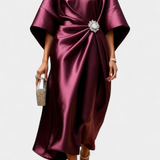 Robe Longue en Satin Brillant Ubelia