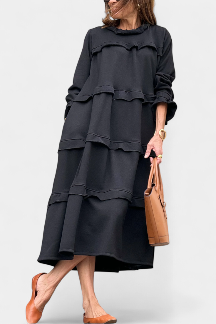 Robe Sweat Jada avec Volants et Silhouette Casual-Chic