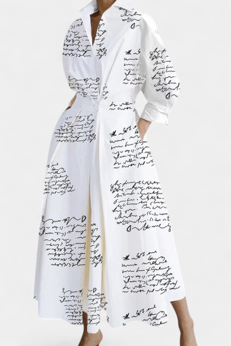 Robe Maxi Miriam à Manches Longues Rétro