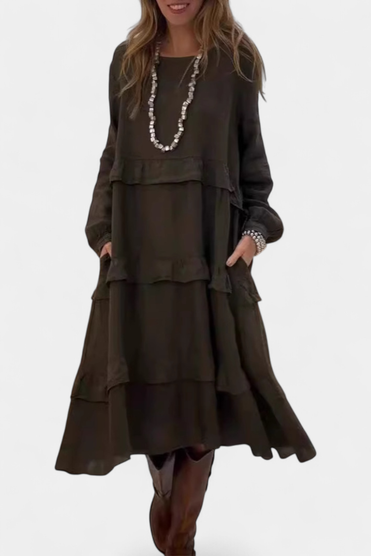 Robe Sweat Jada avec Volants et Silhouette Casual-Chic