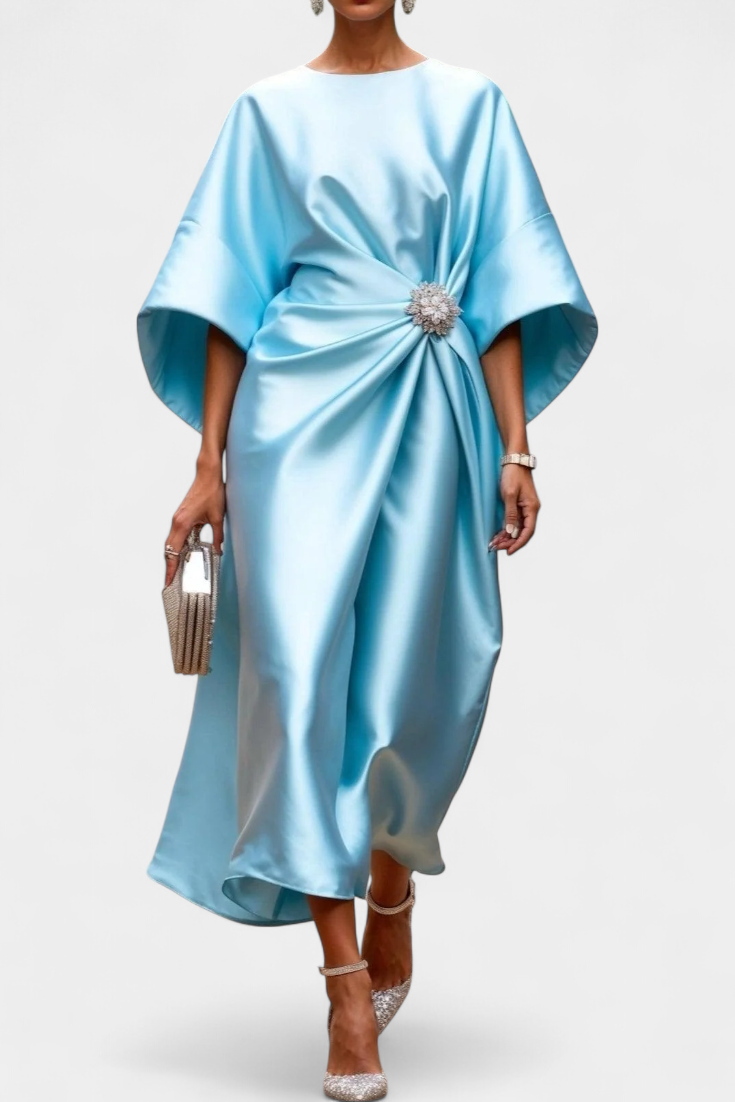 Robe Longue en Satin Brillant Ubelia
