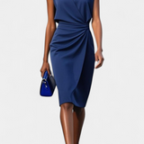 Robe Midi Mona à Manches Longues avec Col Rond