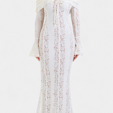 Robe Maxi Rosalie en Dentelle Off-Shoulder
